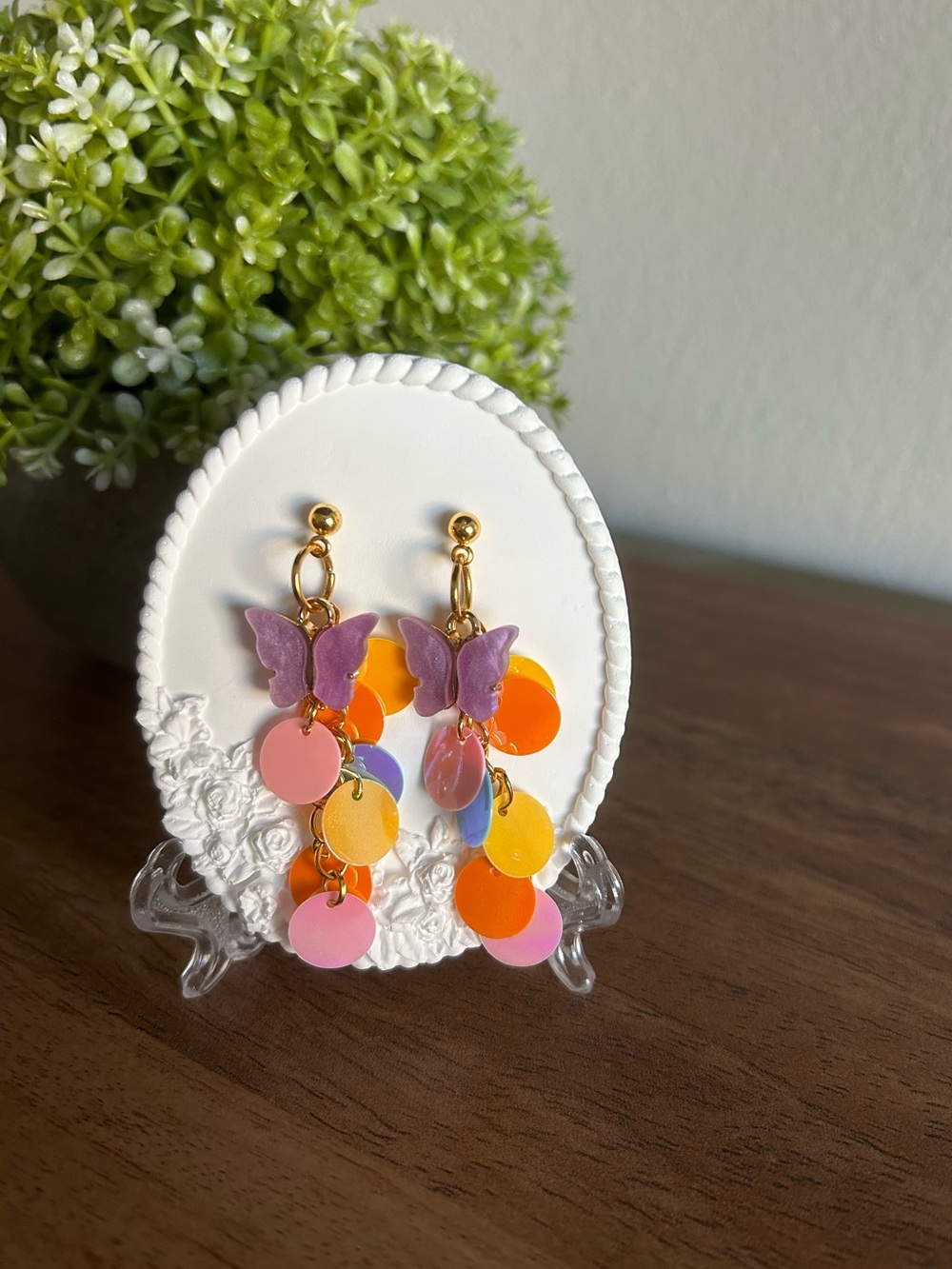 Colorful Butterfly Drop Earrings